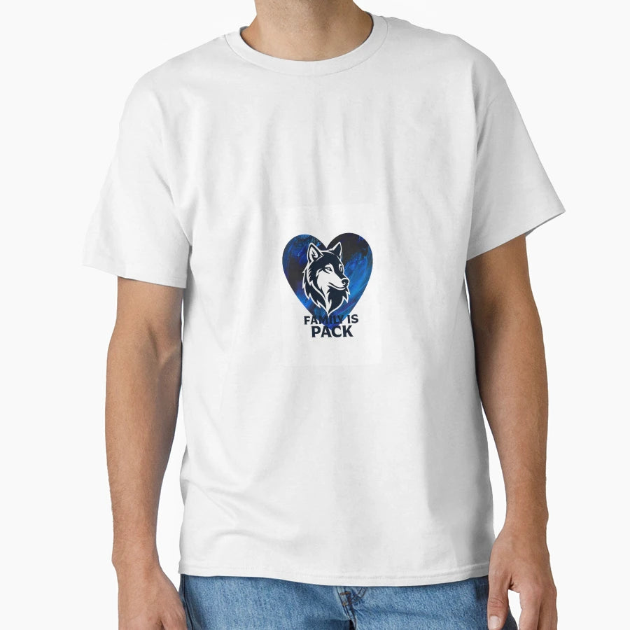 Family Is Pack Wolf Heart T-Shirt - Casual Everyday Wear for Adults - T-Shirt, Sweatshirt, Hoodie