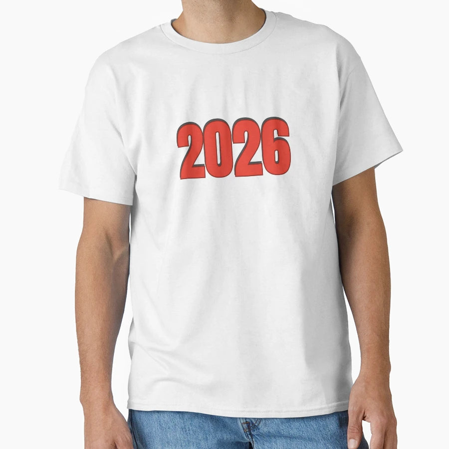 2026 Year Number Date Typography T-Shirt - Novelty Apparel for Adults - T-Shirt, Sweatshirt, Hoodie