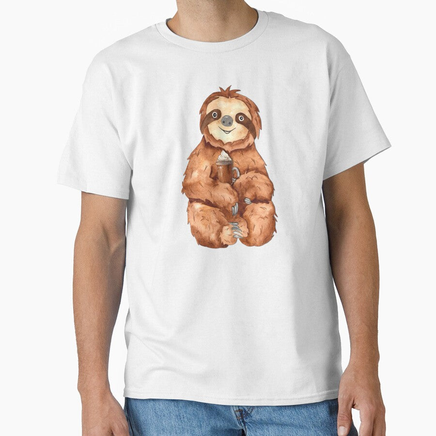 Sloth and Cup of Coffee by Pavnud - Adult & Kids T-Shirts, Sweatshirts & Hoodies apparel design preview 1