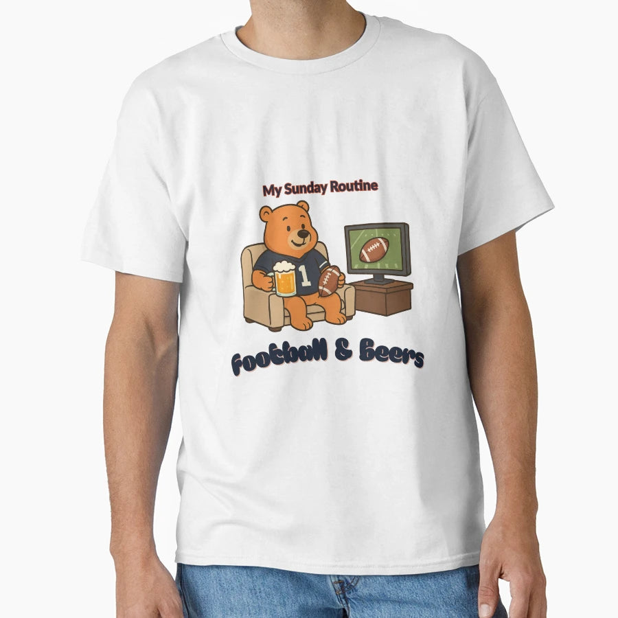 Intage Bears Football Beers Funny Game T-Shirt - Graphic Print Men Women - T-Shirt, Sweatshirt, Hoodie