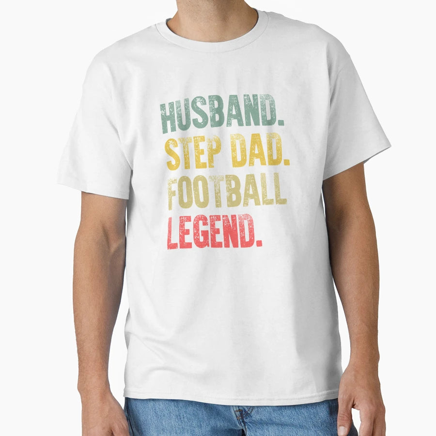 Funny Husband Step Dad Football T-Shirt - Aesthetic Graphic Men Women - T-Shirt, Sweatshirt, Hoodie