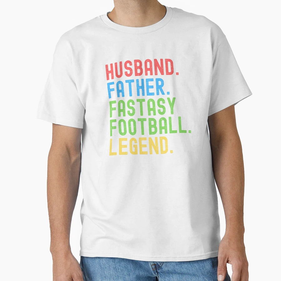 Husband Father Fantasy Football T-Shirt - Fun Novelty Design for Adults - T-Shirt, Sweatshirt, Hoodie