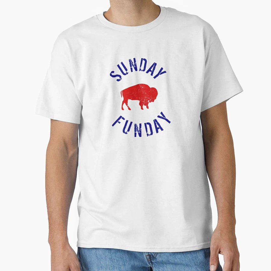 Buffalo Football Sunday Funday T-Shirt - Novelty Apparel for Adults - T-Shirt, Sweatshirt, Hoodie