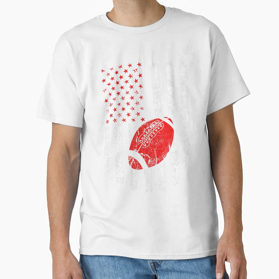 American Flag Football Usa Patriotic T-Shirt - Streetwear Style Men Women - T-Shirt, Sweatshirt, Hoodie