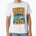 Miami 2026 Ocean Wave Football V18 T-Shirt - Unique Graphic for Adults - T-Shirt, Sweatshirt, Hoodie