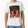 Happy Reindeers under Christmas Tree by - Adult & Kids T-Shirts, Sweatshirts & Hoodies apparel design preview 1