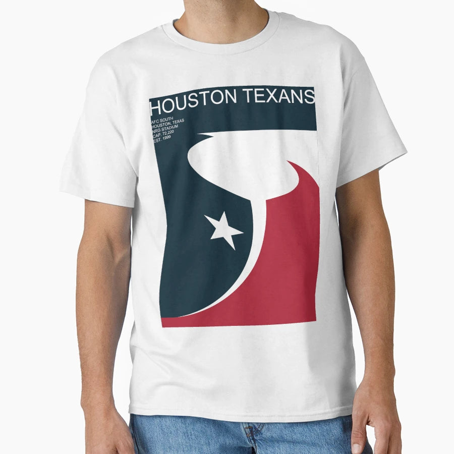 Texans Geometric Minimal T-Shirt - Unique Graphic for Adults - T-Shirt, Sweatshirt, Hoodie