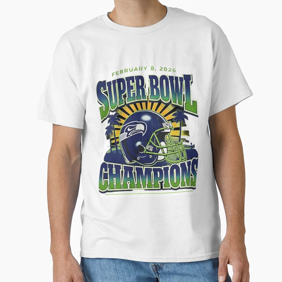 Champions Du Super Bowl Lx Des T-Shirt - Casual Everyday Wear Unisex - T-Shirt, Sweatshirt, Hoodie