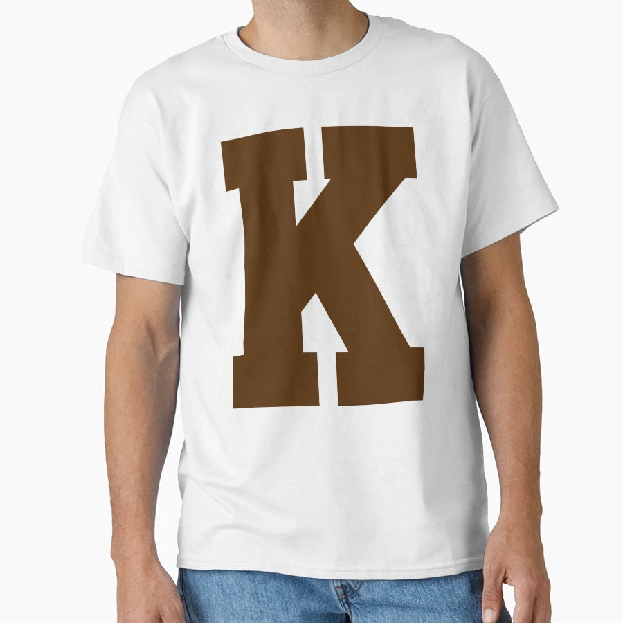 Alphabet Brown K Sports Letter K T-Shirt - Custom Art Print Men Women - T-Shirt, Sweatshirt, Hoodie