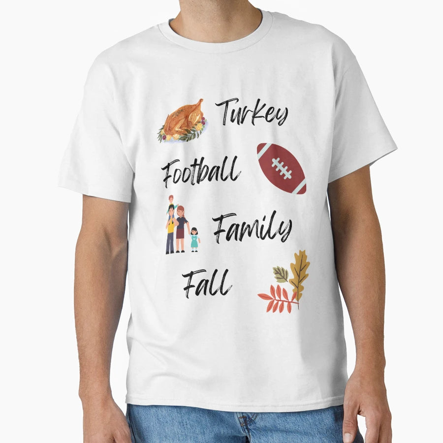 Turkey Football Family Fall Pictures T-Shirt - Graphic Print Men Women - T-Shirt, Sweatshirt, Hoodie