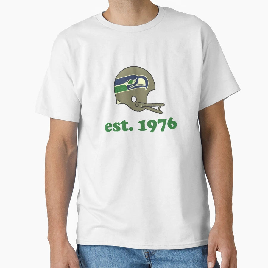 Seahawks Est 1976 Distressed T-Shirt - Fun Novelty Design for Adults - T-Shirt, Sweatshirt, Hoodie