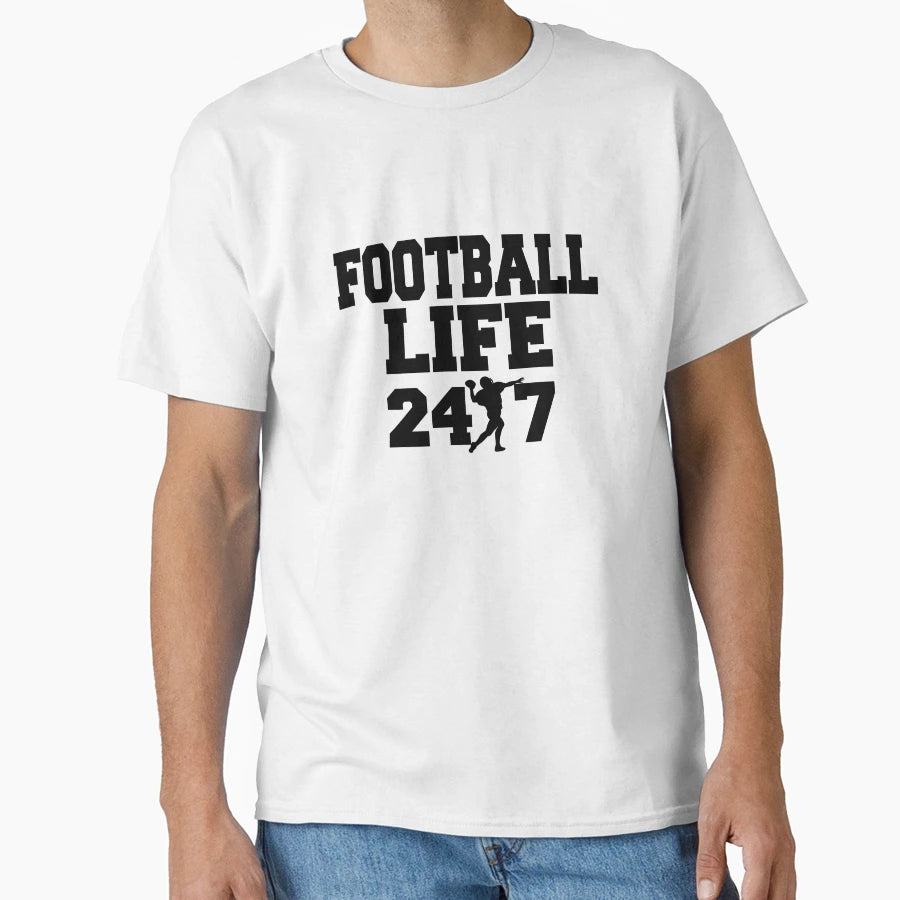 American Football Life 24 7 Football T-Shirt - Custom Art Print Men Women - T-Shirt, Sweatshirt, Hoodie