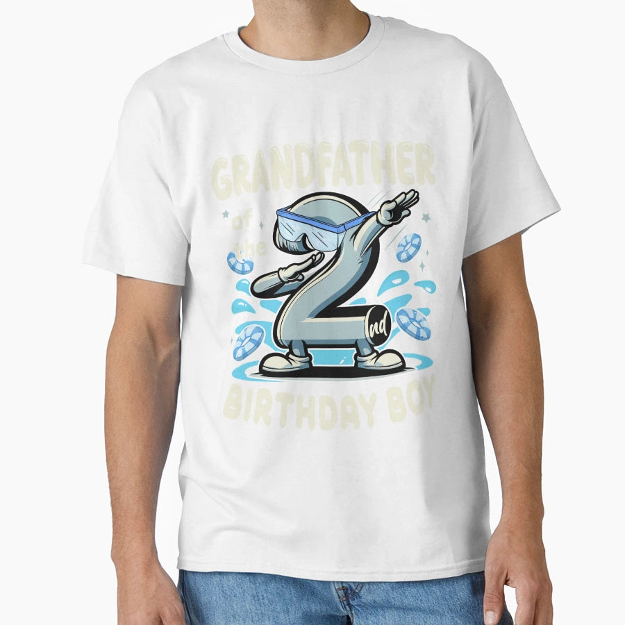 Grandfather 2Nd Bithday Swim Lessons B T-Shirt - Custom Art Print Unisex - T-Shirt, Sweatshirt, Hoodie