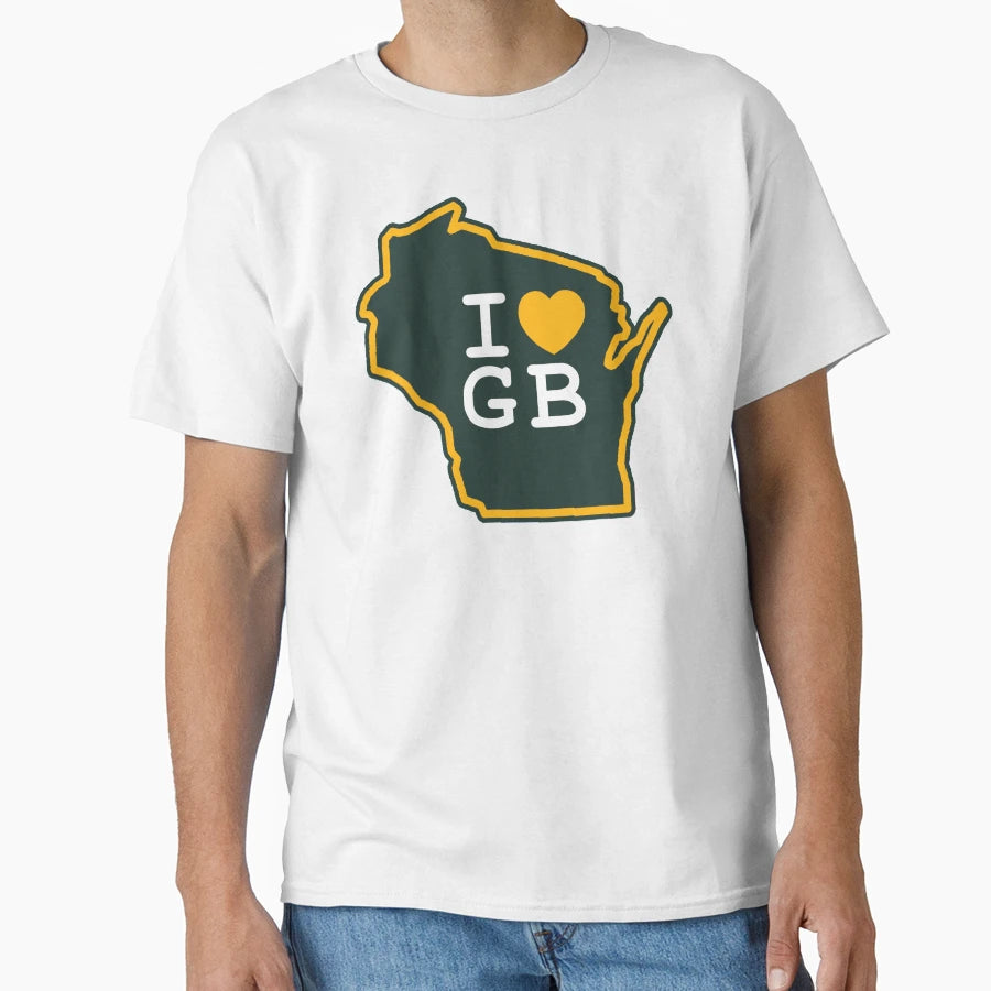 I Love Green Bay Packers T-Shirt - Custom Art Print for Adults - T-Shirt, Sweatshirt, Hoodie
