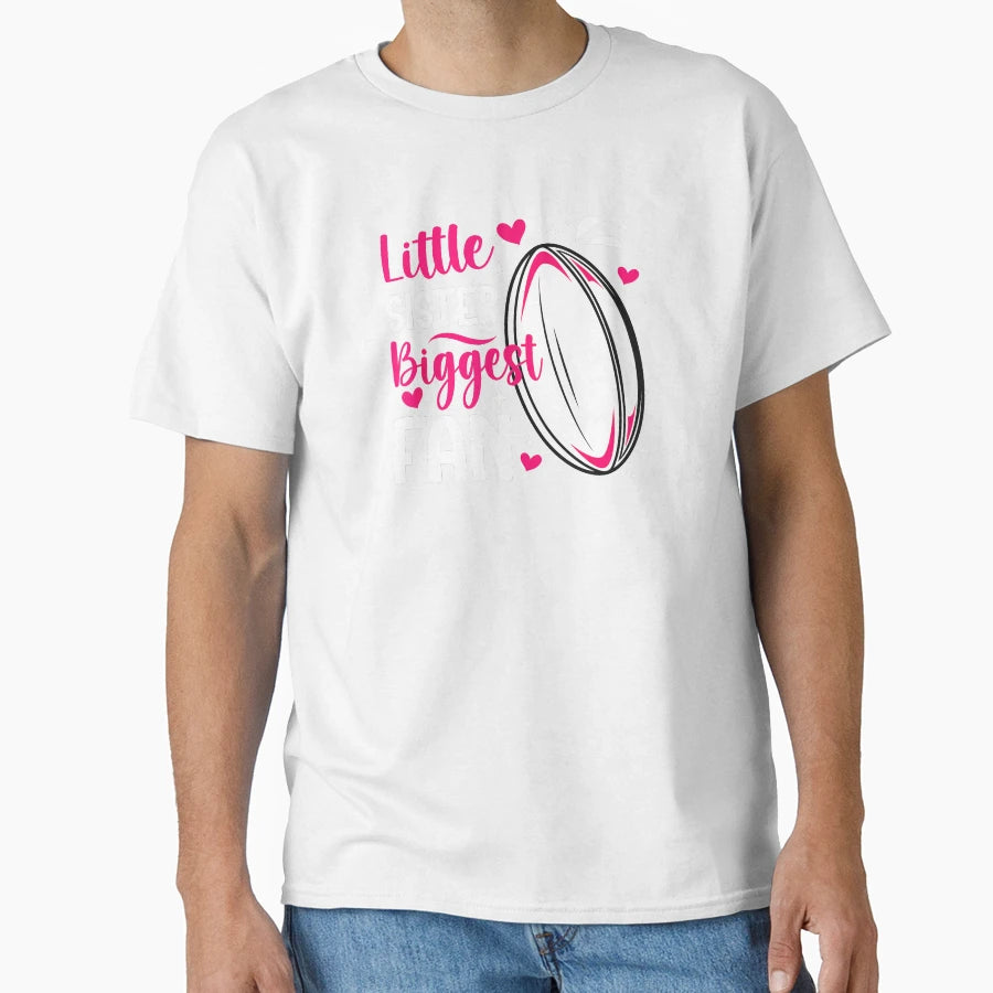 Little Sister Biggest Fan Cheer T-Shirt - Novelty Apparel Unisex - T-Shirt, Sweatshirt, Hoodie