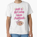 Just Gril Who Loves Football T-Shirt - Minimalist Print Men Women - T-Shirt, Sweatshirt, Hoodie