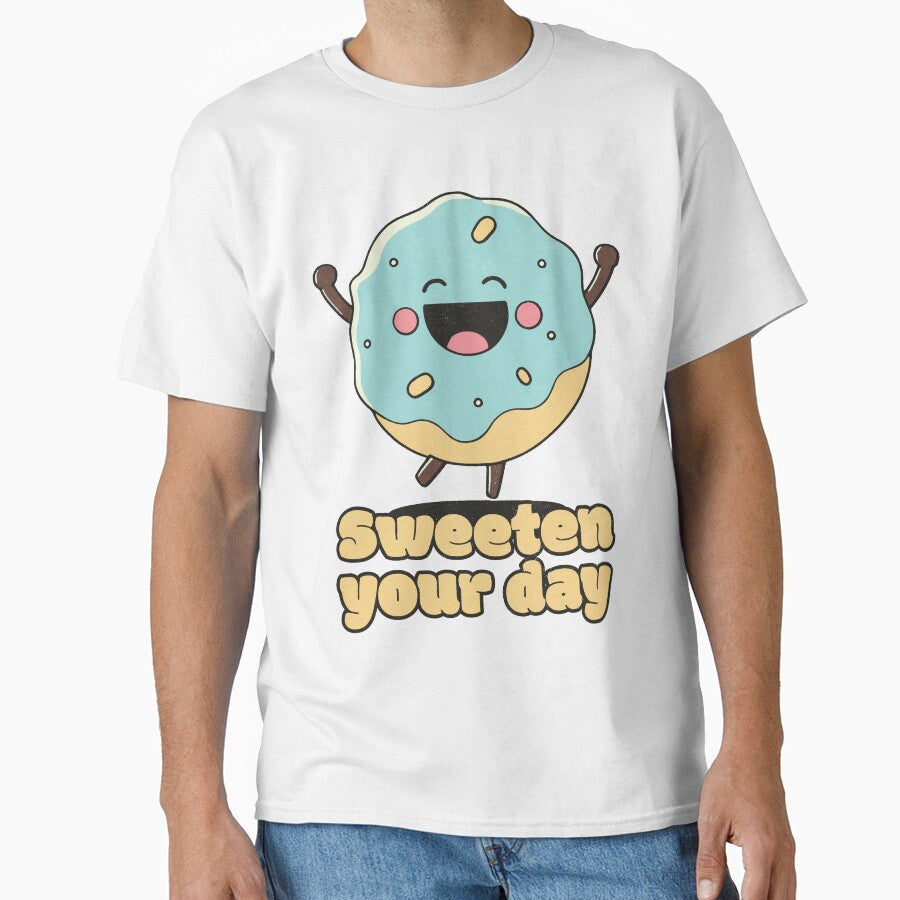 Sweeten your day Happy Cute Donut by RoboRaphael - Adult & Kids T-Shirts, Sweatshirts & Hoodies apparel design preview 1