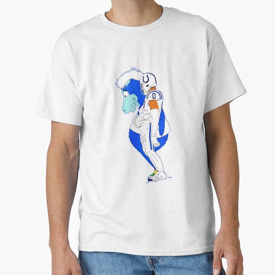 JT Colts Football And Blue Mascot Mem T-Shirt - Novelty Apparel Unisex - T-Shirt, Sweatshirt, Hoodie