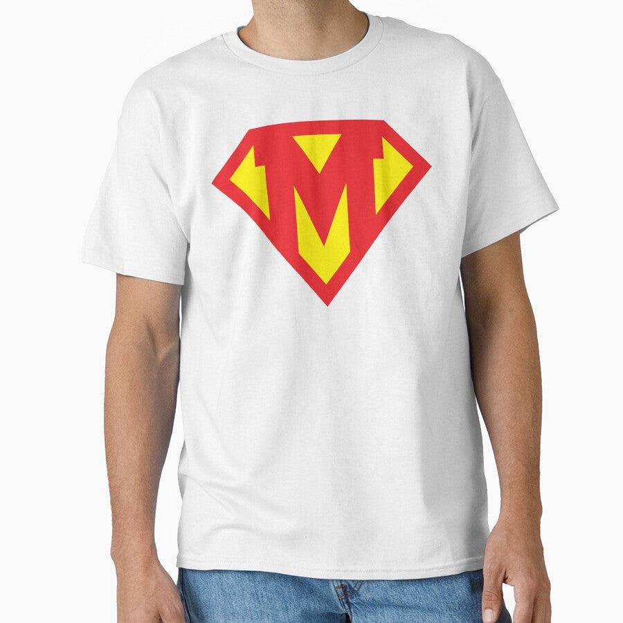 Letter M Superhero Symbol by Elvin Dantes - Adult & Kids T-Shirts, Sweatshirts & Hoodies apparel design preview 1