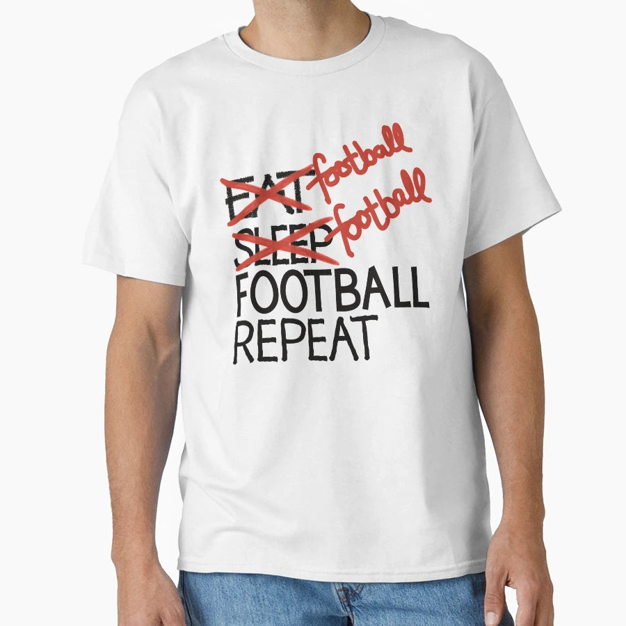 Football Football Football Repeat T-Shirt - Unique Graphic for Adults - T-Shirt, Sweatshirt, Hoodie