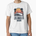 Los Angeles 2026 Palm Tree Sunset V15 T-Shirt - Custom Art Print Men Women - T-Shirt, Sweatshirt, Hoodie