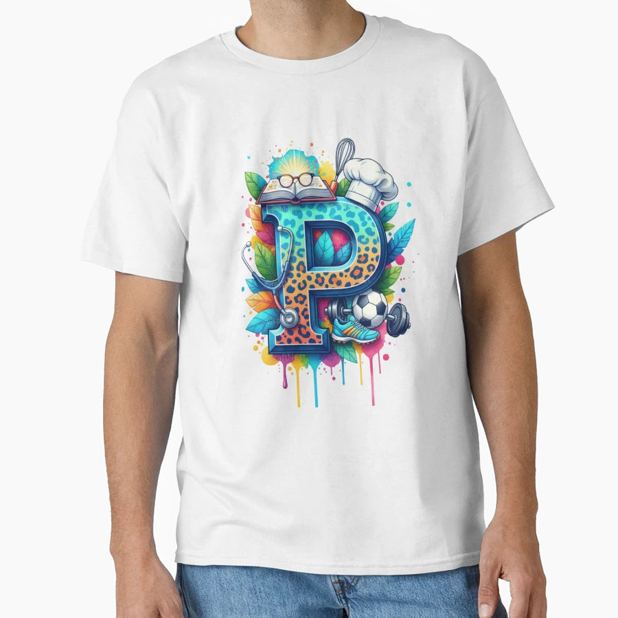 Alphabet Fusion Art Letter P Z T-Shirt - Aesthetic Graphic Unisex - T-Shirt, Sweatshirt, Hoodie