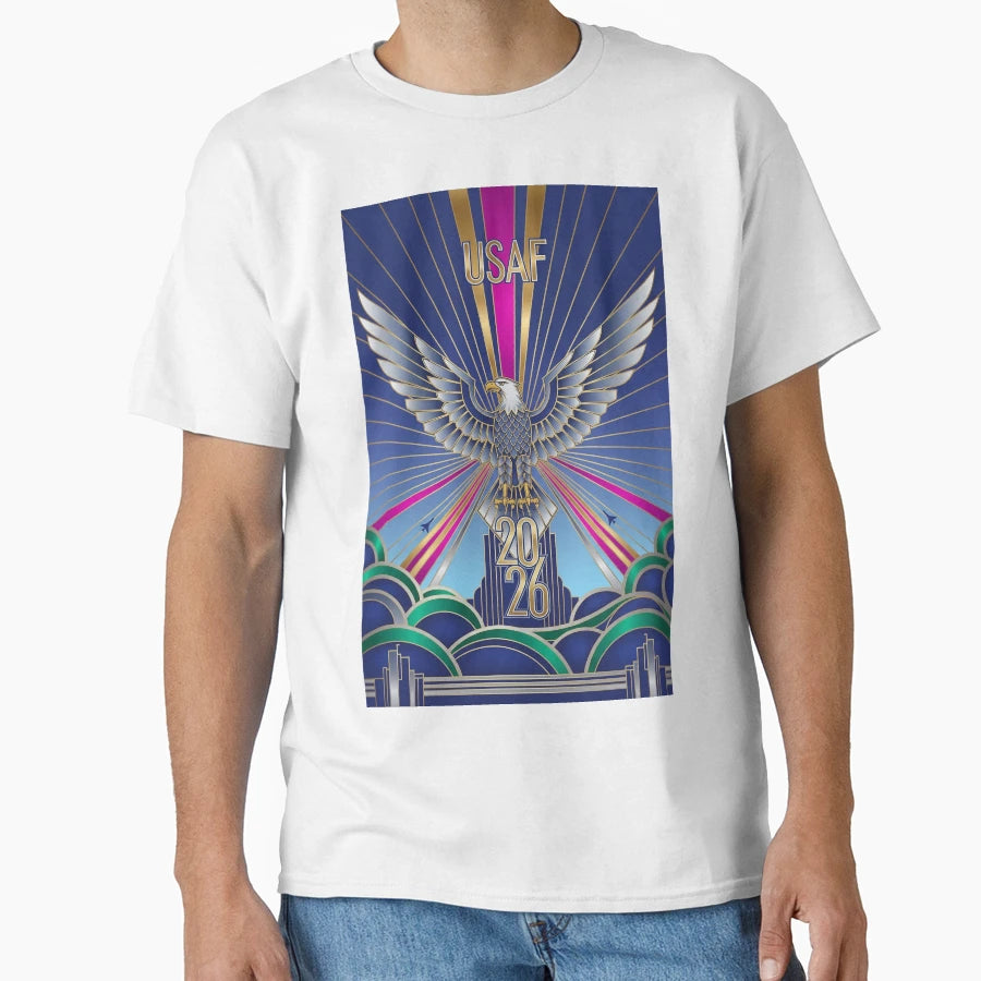 Usaf Art Deco New Year T-Shirt - Novelty Apparel Men Women - T-Shirt, Sweatshirt, Hoodie