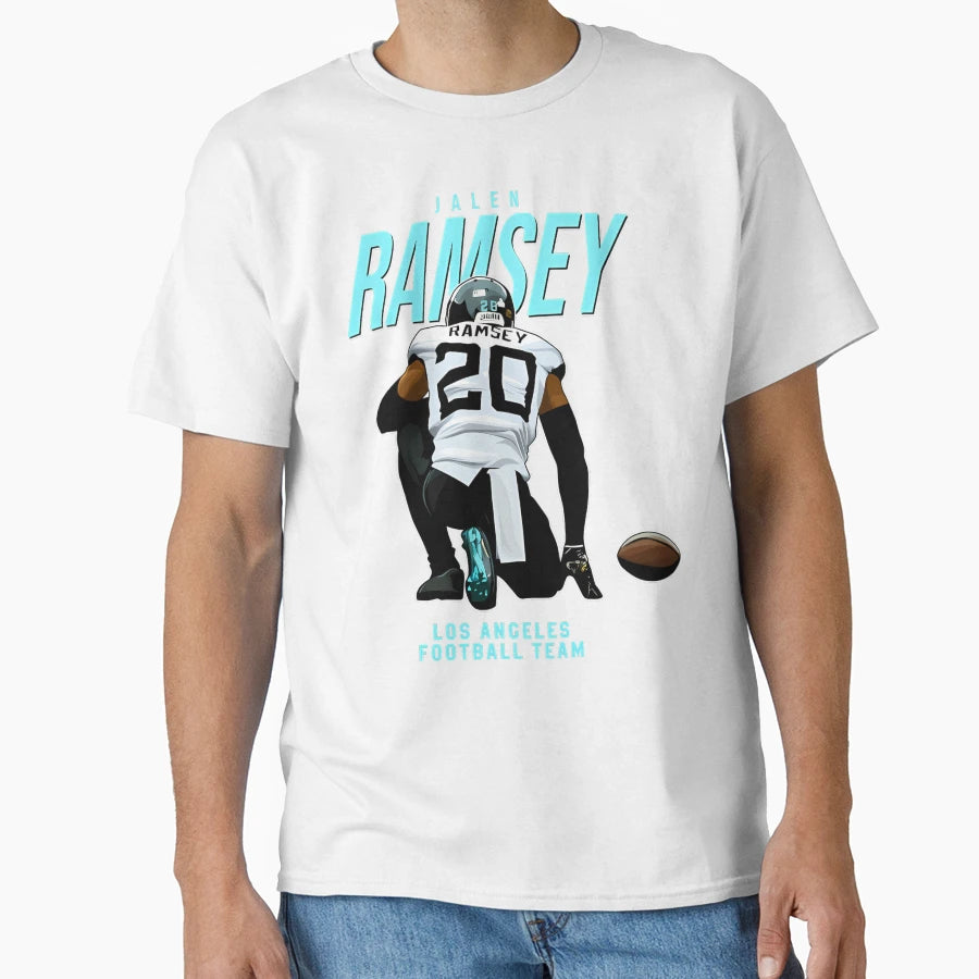 Jalen Ramsey 20 Los Angeles Football T-Shirt - Custom Art Print Men Women - T-Shirt, Sweatshirt, Hoodie