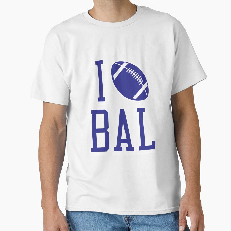 I Love Bal Football Black T-Shirt - Aesthetic Graphic Unisex - T-Shirt, Sweatshirt, Hoodie
