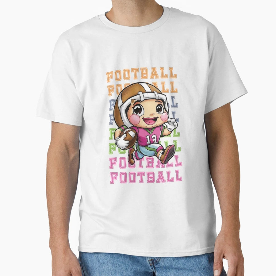 Kawaii Football T-Shirt - Graphic Print for Adults - T-Shirt, Sweatshirt, Hoodie