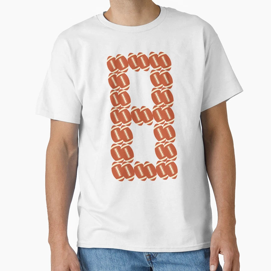 Player Number 8 Eight American Football T-Shirt - Minimalist Print Unisex - T-Shirt, Sweatshirt, Hoodie