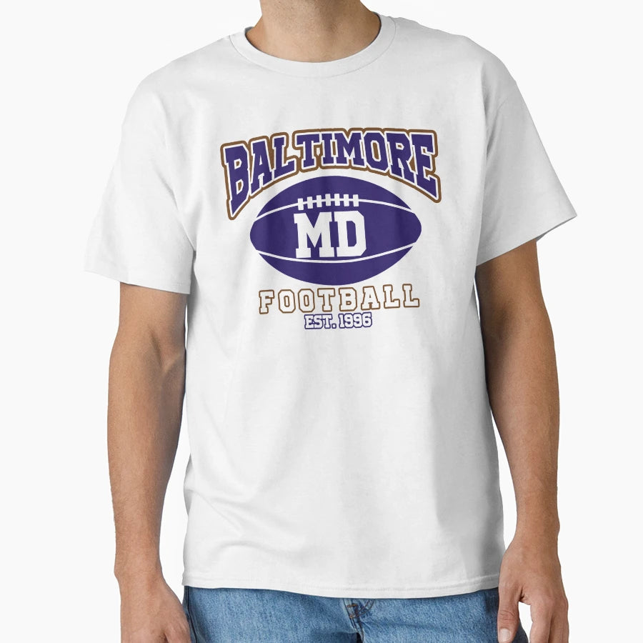 Baltimore Football Team Kickoff T-Shirt - Novelty Apparel for Adults - T-Shirt, Sweatshirt, Hoodie