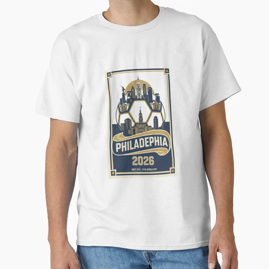 Philadelphia 2026 Soccer Host City T-Shirt - Fun Novelty Design Unisex - T-Shirt, Sweatshirt, Hoodie