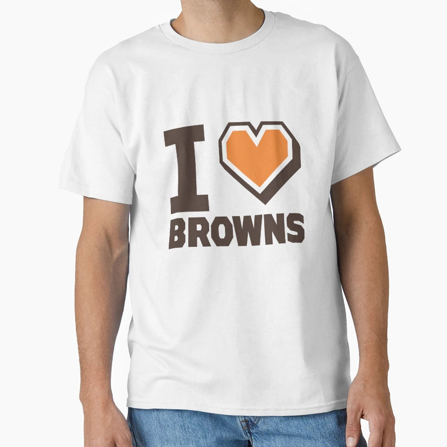 I Love Browns Orange Heart T-Shirt - Casual Everyday Wear Men Women - T-Shirt, Sweatshirt, Hoodie