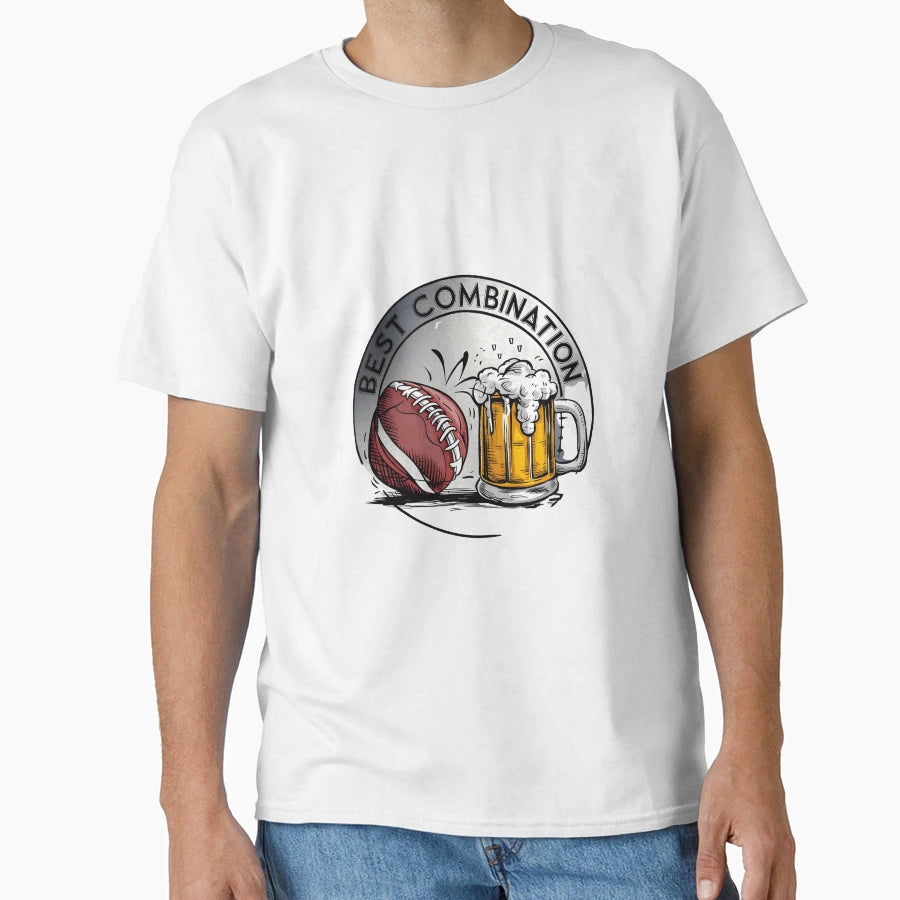 Best Combination Beer And Football T-Shirt - Fun Novelty Design for Adults - T-Shirt, Sweatshirt, Hoodie