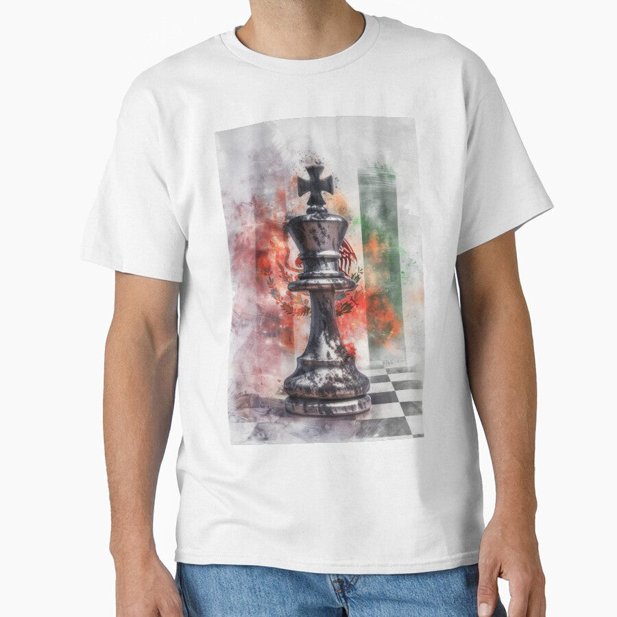 Royal Chess Pieces with Abstract Paint Splashes by - Adult & Kids T-Shirts, Sweatshirts & Hoodies apparel design preview 1