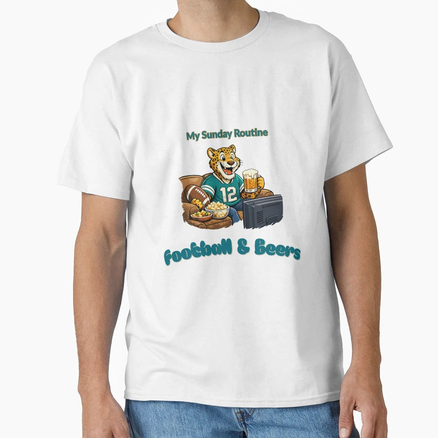 Jacksonville Jaguars Sunday Routine T-Shirt - Graphic Print Men Women - T-Shirt, Sweatshirt, Hoodie