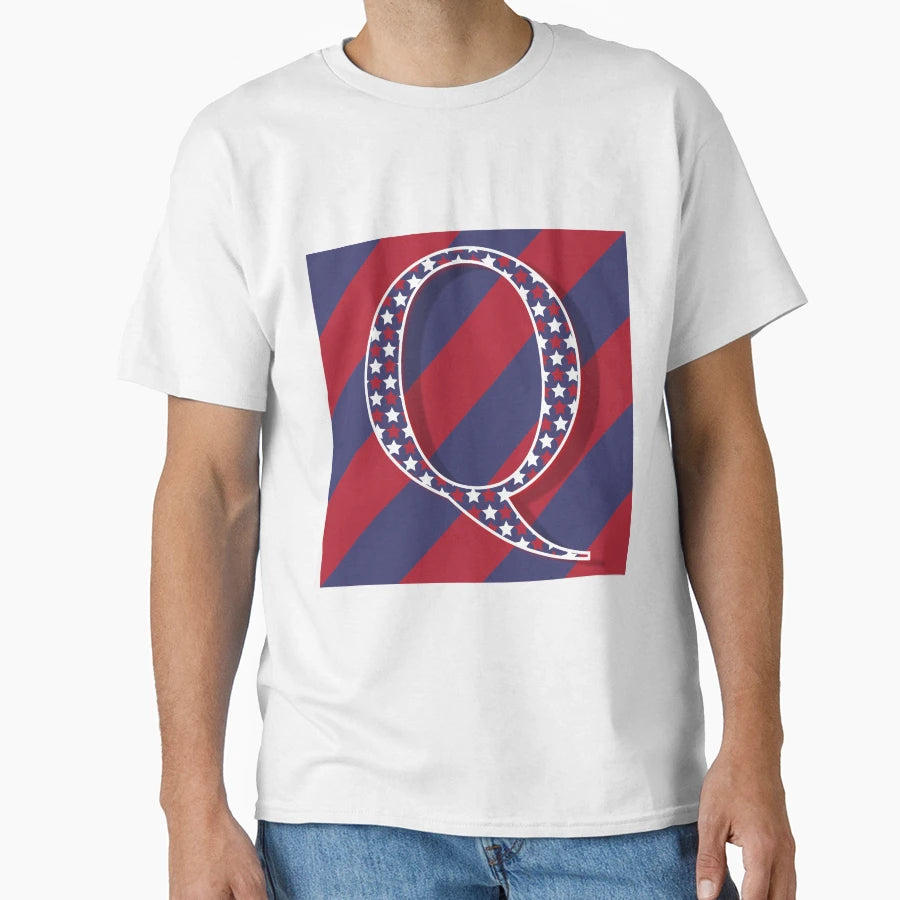 Letter Q Americana Old Glory Red And T-Shirt - Streetwear Style Men Women - T-Shirt, Sweatshirt, Hoodie