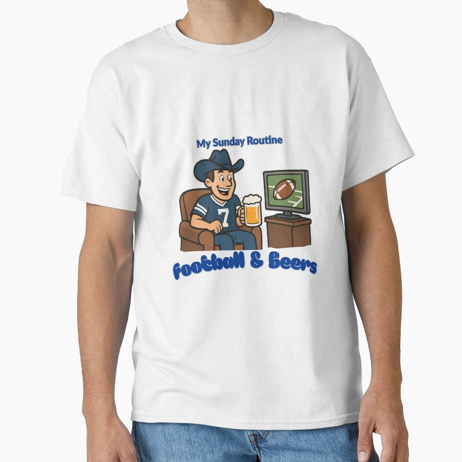 Dallas Cowboys Sunday Routine T-Shirt - Minimalist Print Men Women - T-Shirt, Sweatshirt, Hoodie