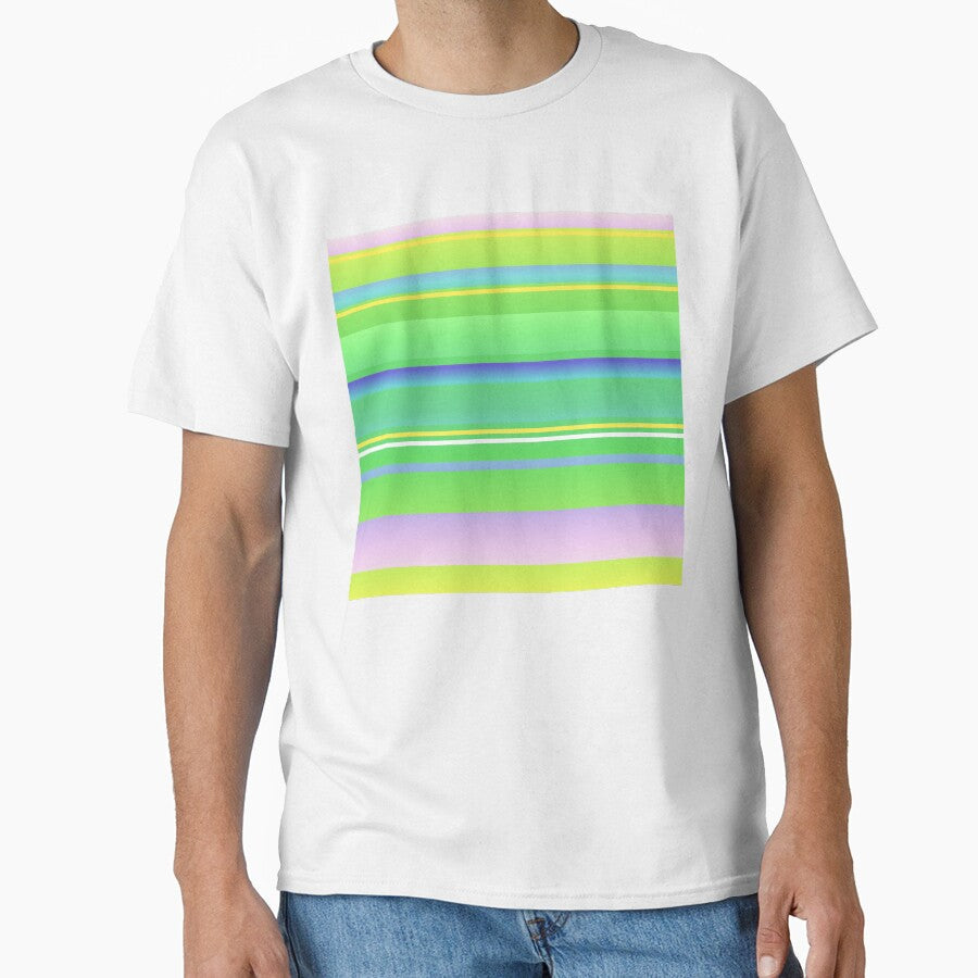 Green artsy striped artistic line pattern by lausn - Adult & Kids T-Shirts, Sweatshirts & Hoodies apparel design preview 1