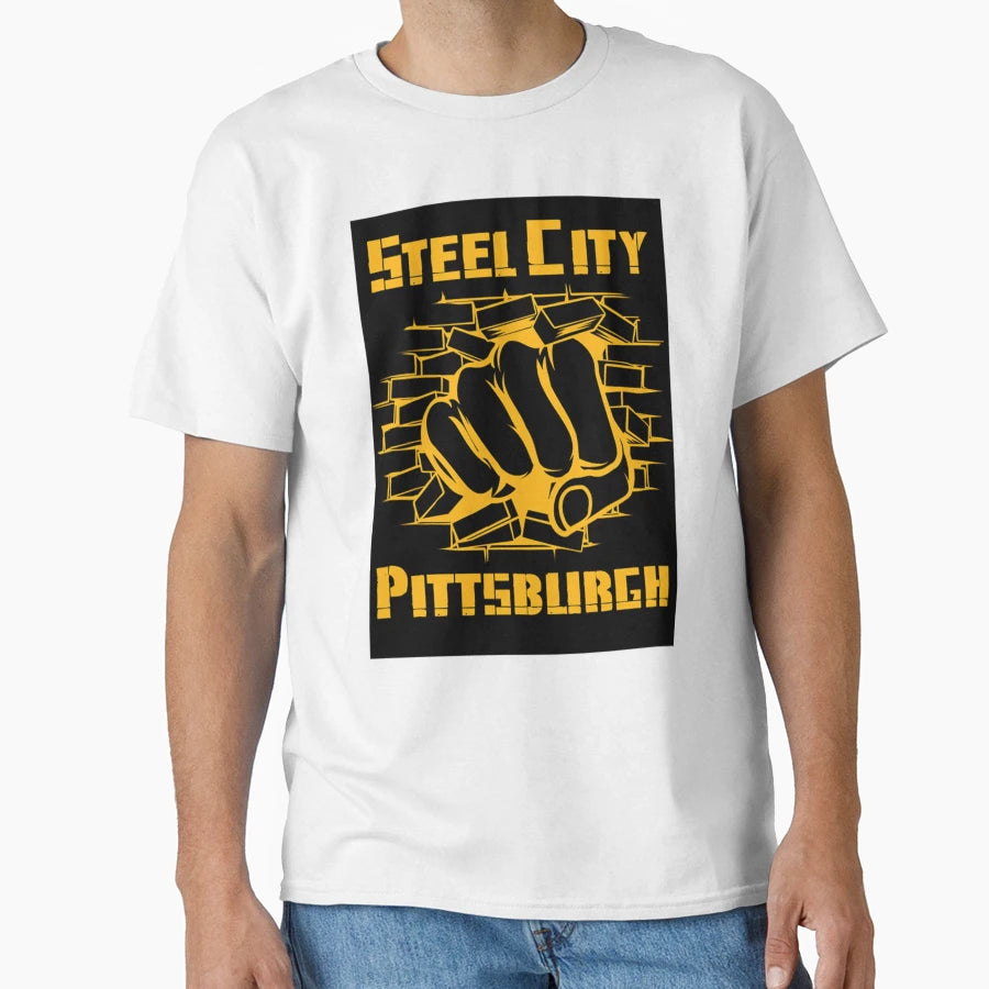 Pittsburgh City Iron Black And Gold Proud T-Shirt - Trendy Graphic Unisex - T-Shirt, Sweatshirt, Hoodie
