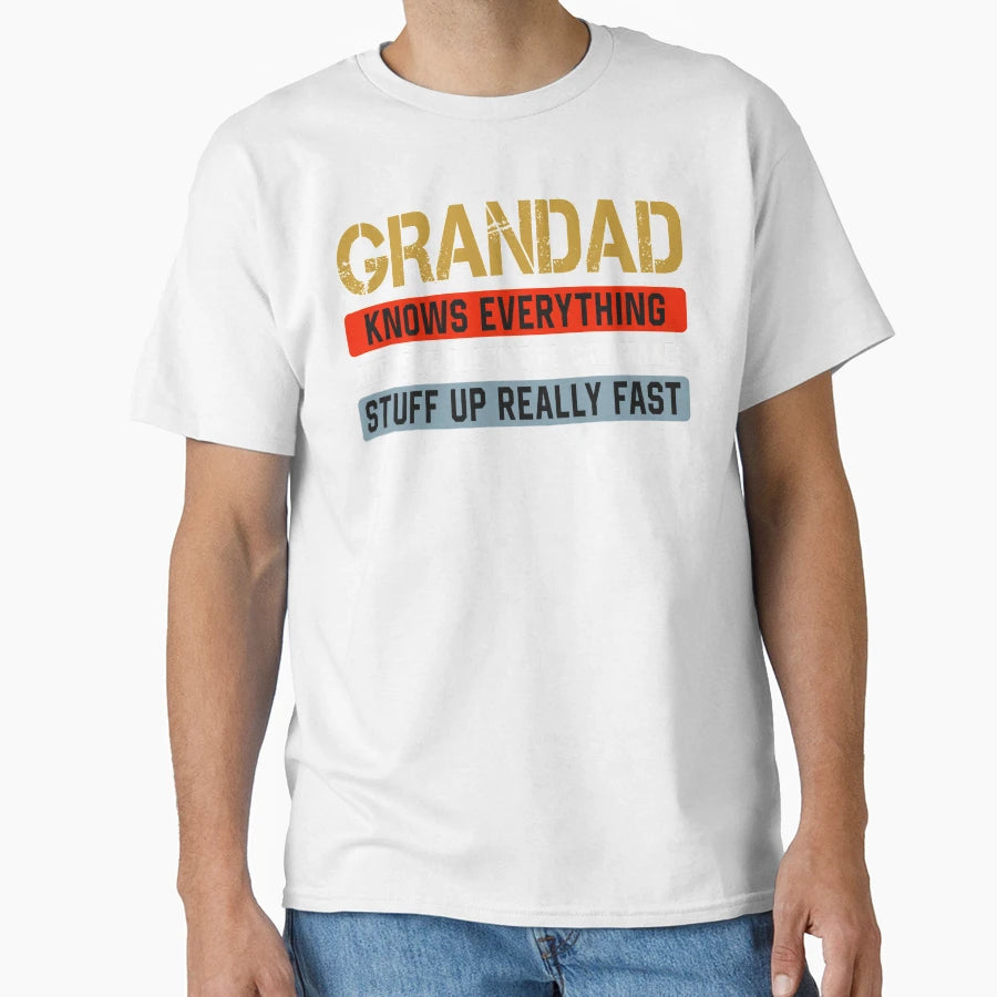 Grandad Knows Everything T-Shirt - Minimalist Print for Adults - T-Shirt, Sweatshirt, Hoodie