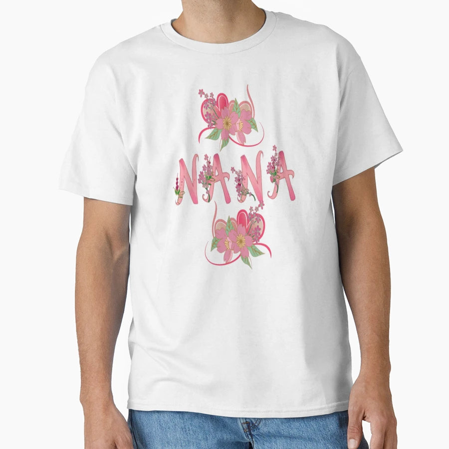Nana Word Flowers Bohemian T-Shirt - Casual Everyday Wear Men Women - T-Shirt, Sweatshirt, Hoodie