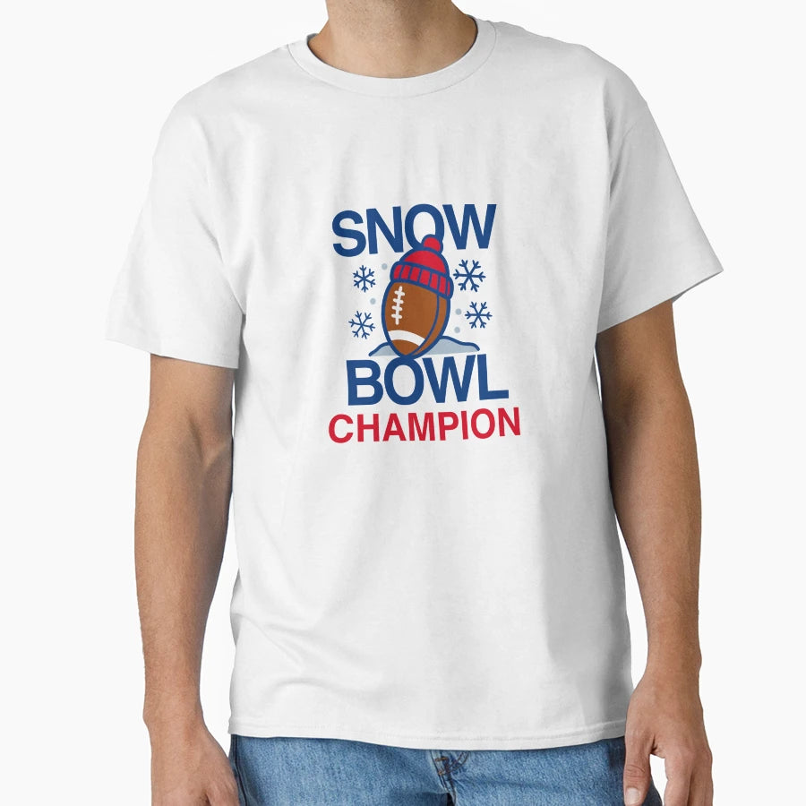 Snow Bowl Champion Buffalo Football T-Shirt - Aesthetic Graphic for Adults - T-Shirt, Sweatshirt, Hoodie