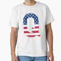 Letter Q Capital Alphabet American Flag Q T-Shirt - Novelty Apparel Unisex - T-Shirt, Sweatshirt, Hoodie