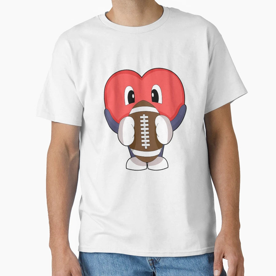Heart American Football Sports T-Shirt - Novelty Apparel Unisex - T-Shirt, Sweatshirt, Hoodie