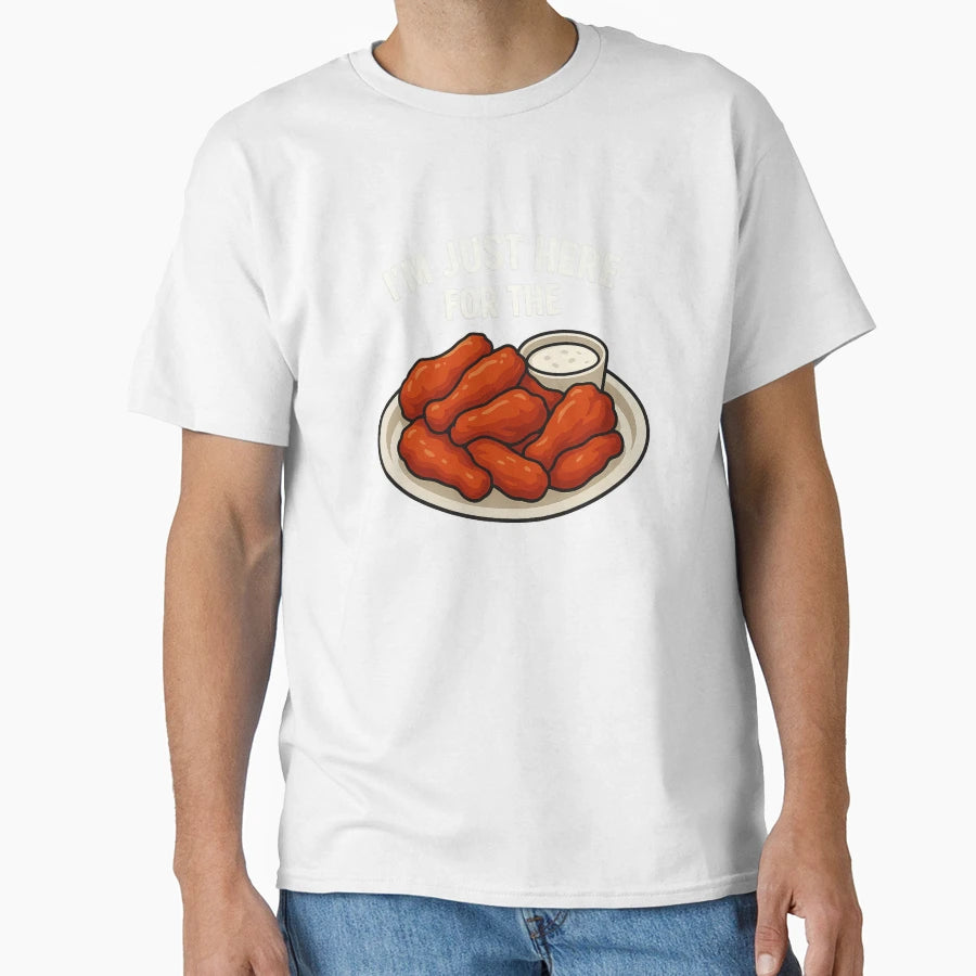 Im Just Here Wings T-Shirt - Minimalist Print for Adults - T-Shirt, Sweatshirt, Hoodie