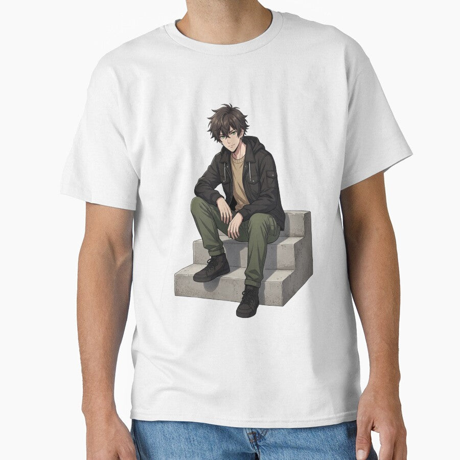 KAIRO Sitting Anime Streetwear Character Urban Chill - Adult & Kids T-Shirts, Sweatshirts & Hoodies apparel design preview 1