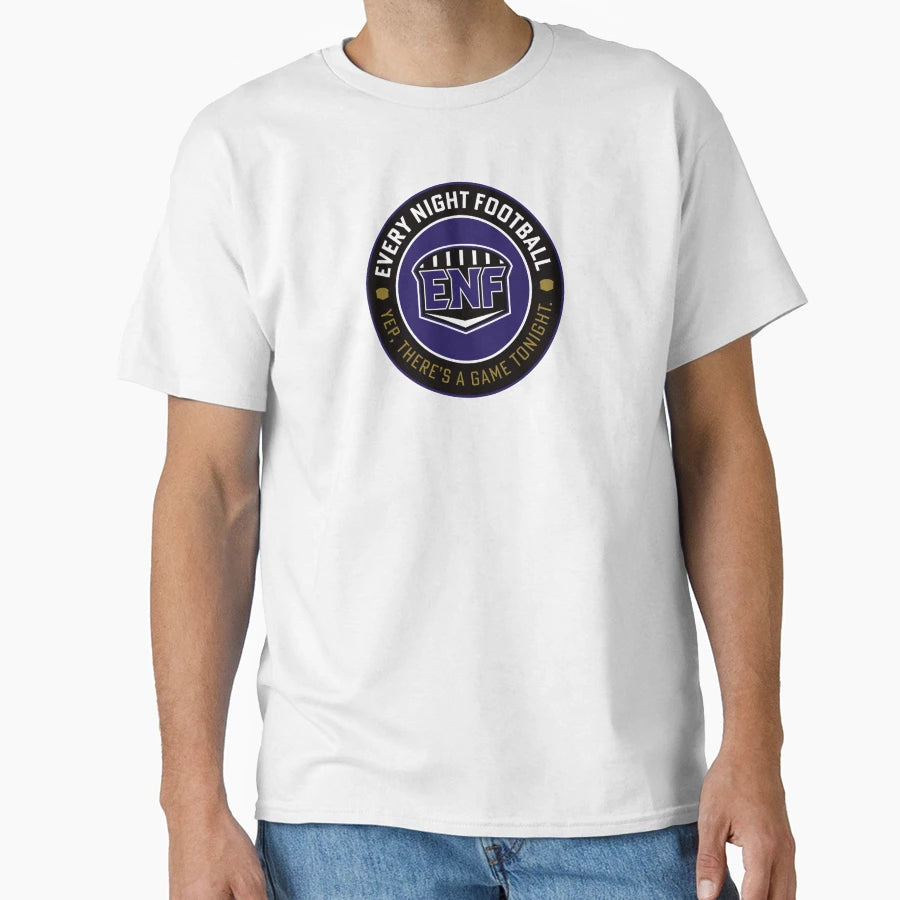 Every Night Football Circular Slogan Black T-Shirt - Unique Graphic Unisex - T-Shirt, Sweatshirt, Hoodie