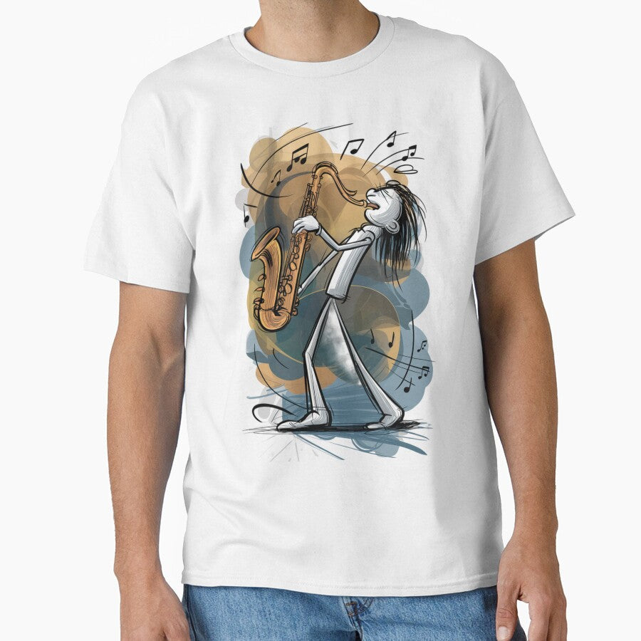 Musician playing a saxophone by 123ks - Adult & Kids T-Shirts, Sweatshirts & Hoodies apparel design preview 1